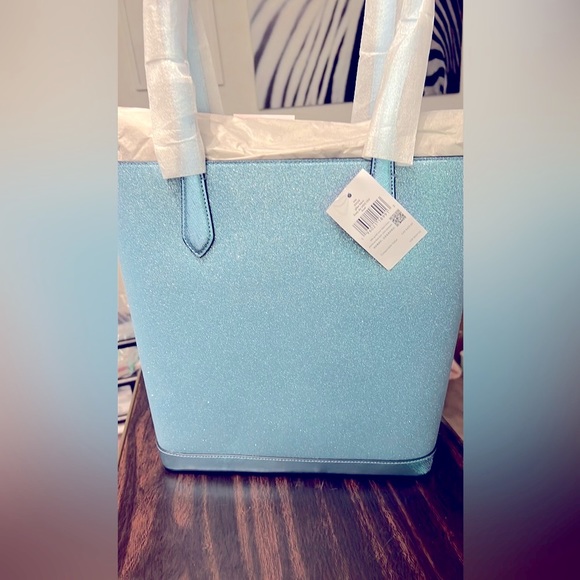 Kate Spade Tinsel Tote Frosty Sky Blue NWT - Picture 2 of 4